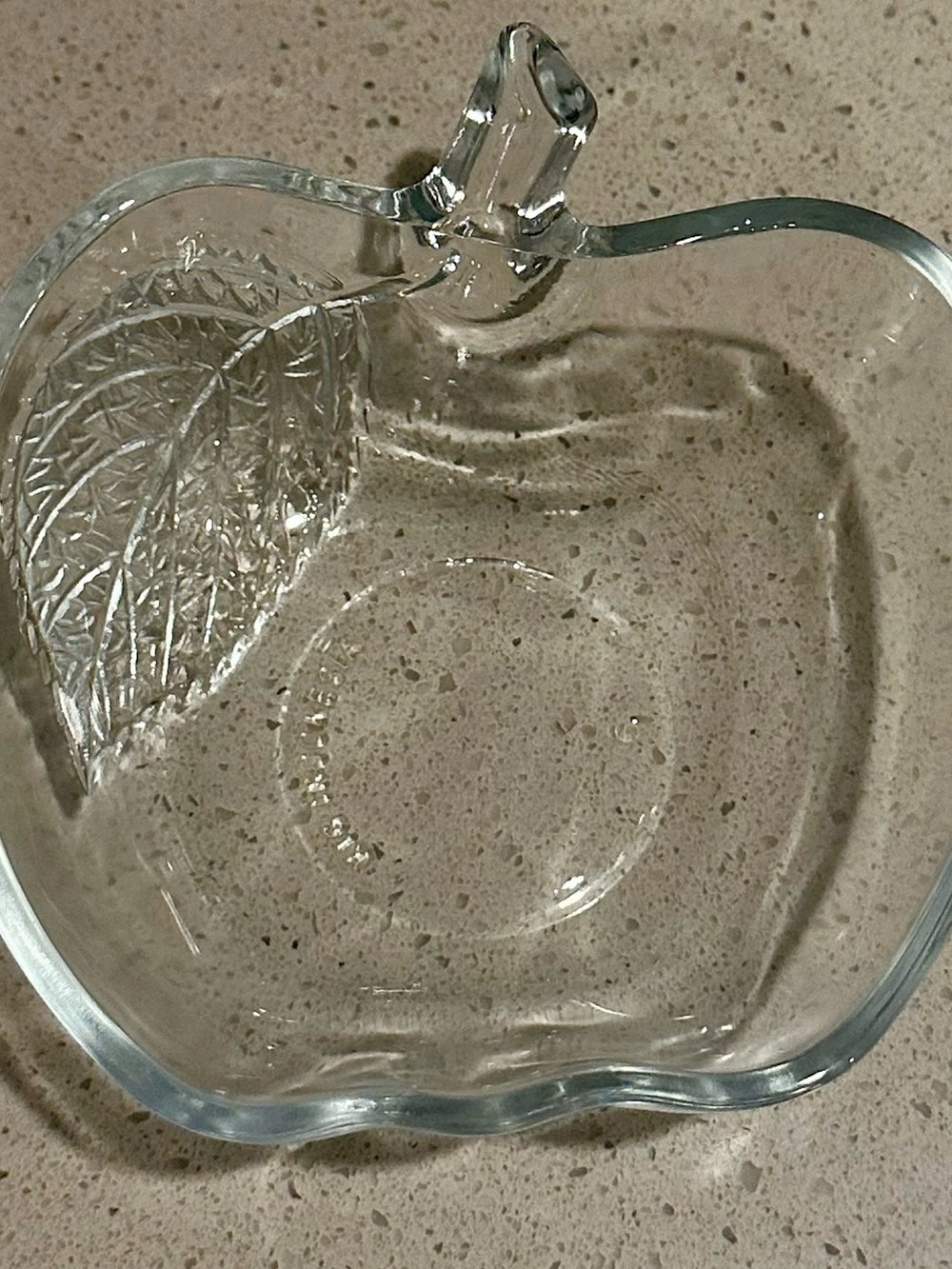 Clear Glass Apple-Shaped Bowl
